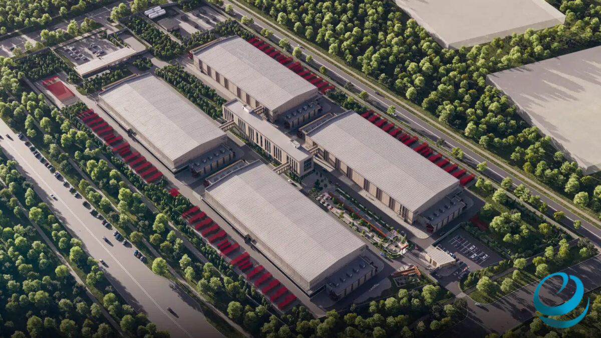 Live aerial view of Data Center Valley campus